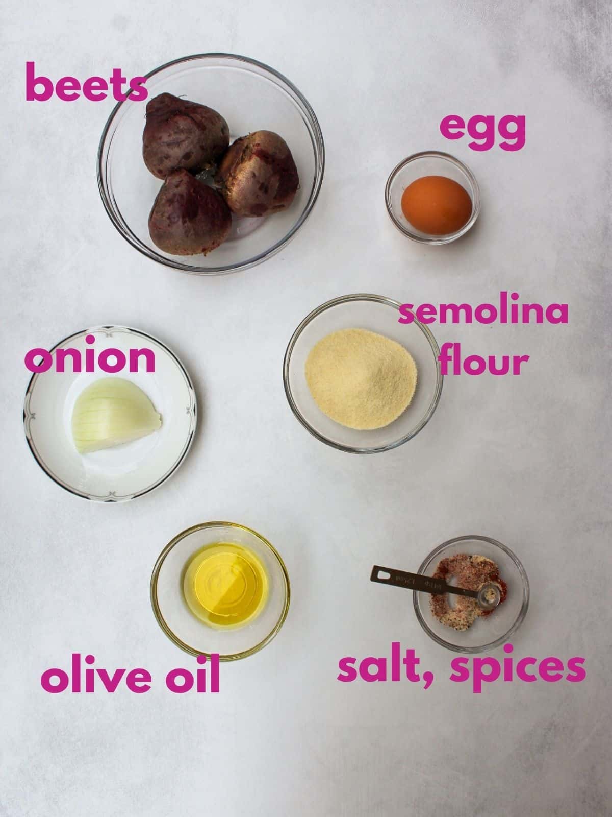 All recipe ingredients labeled on a white background.