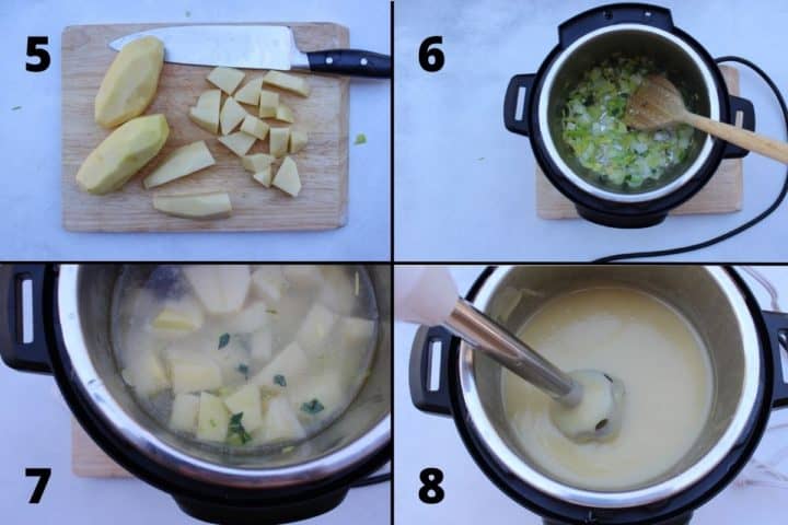 Step by step collage soup recipe process shots.