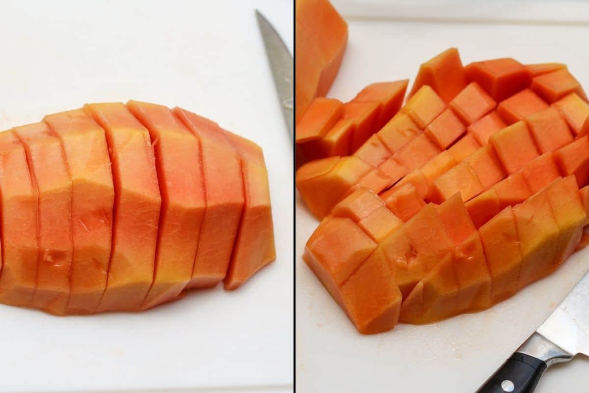 how to freeze papaya for smoothies