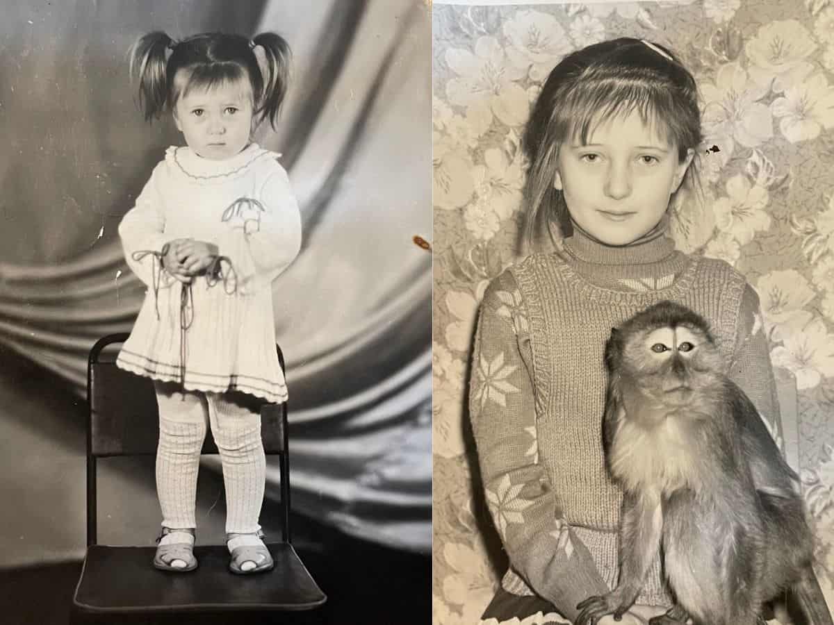 About me page -  two of my childhood pictures. 