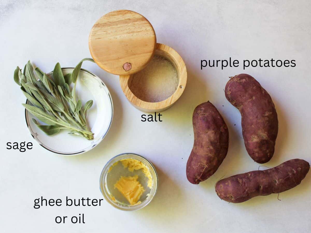 Recipe labeled ingredients on a white background.