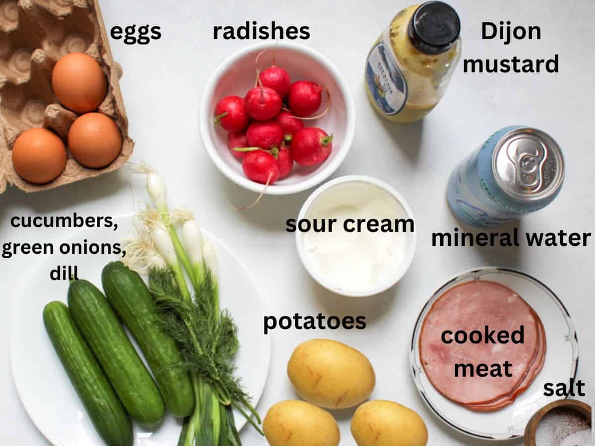 Recipe ingredients on a white background.